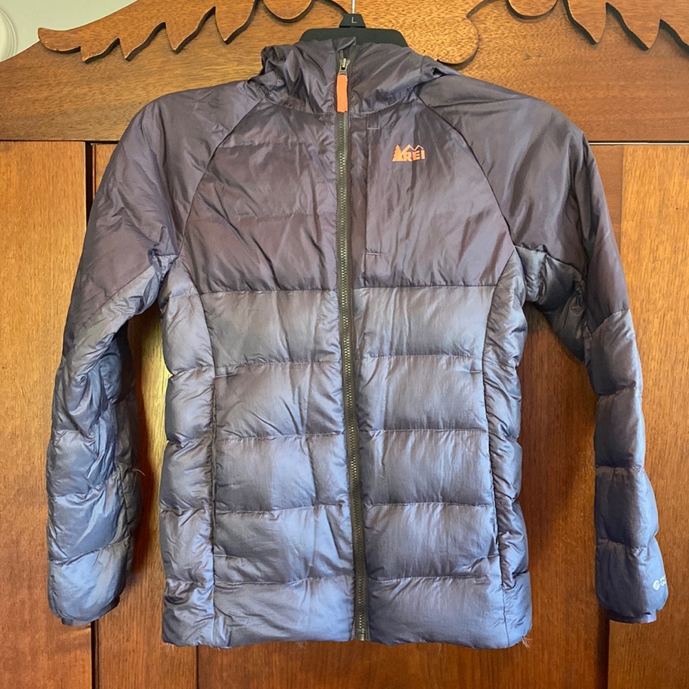 Girls Medium REI hooded lightweight coat